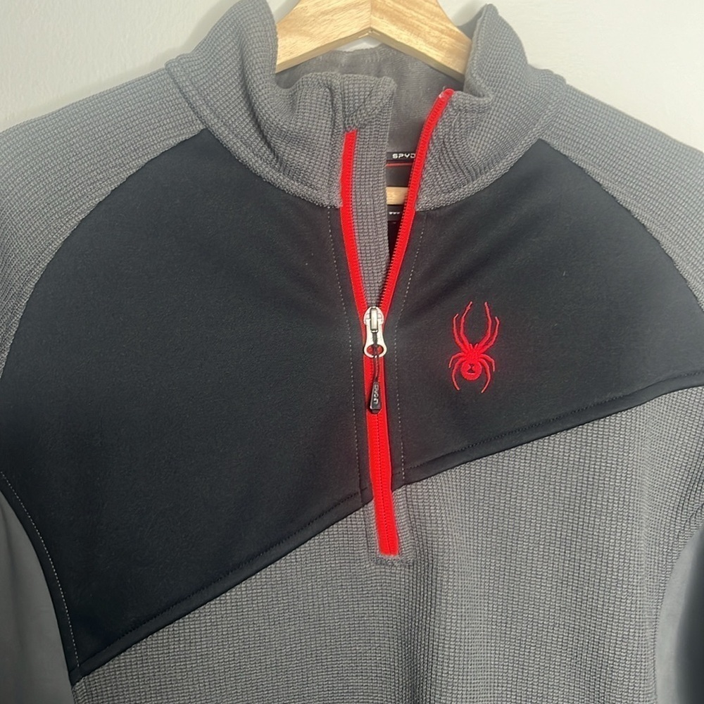 Men’s Large Spyder Quarter Zip Sweatshirt - Picture 3 of 4
